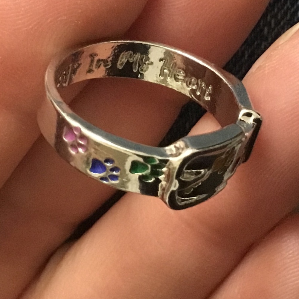 Pet Collar Remembrance Pendant Ring Always In My Heart
